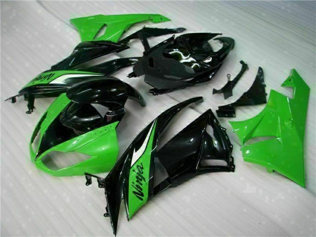 2009-2012 Black Green Kawasaki ZX6R Bike Fairing Kit Canada