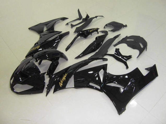 2009-2012 Black with Gold Sticker Kawasaki ZX6R Motorbike Fairing Canada