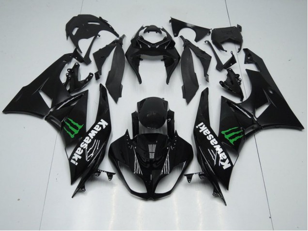 2009-2012 Black with Monster Kawasaki ZX6R Replacement Motorcycle Fairings Canada