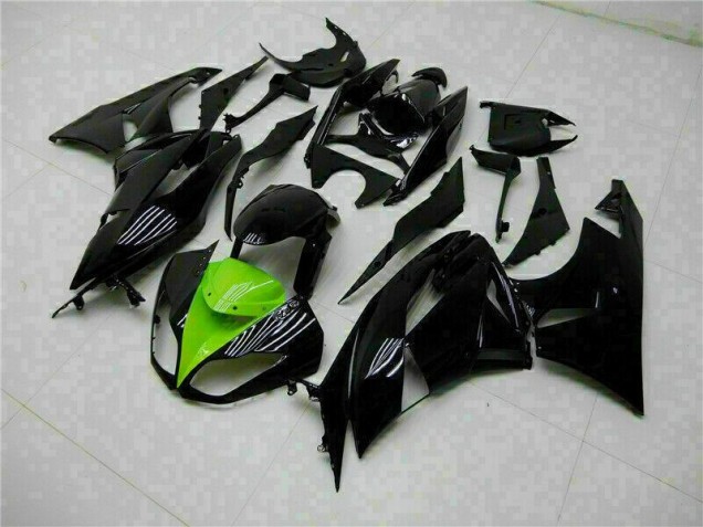 2009-2012 Black Green Kawasaki ZX6R Moto Fairings Canada