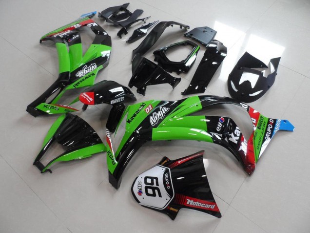 2011-2015 Green Black with Number 66 Kawasaki ZX10R Motorcyle Fairings Canada 2011-2015 Green Black with Number 66 Kawasaki ZX10R Motorcyle Fairings Canada