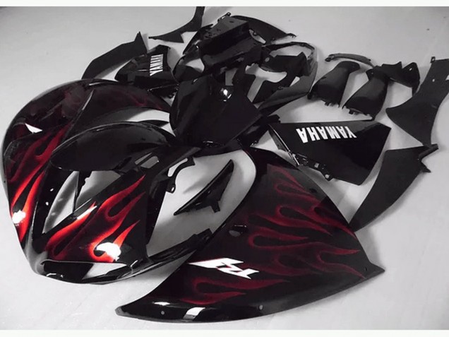 2012-2014 Red Black Flame Yamaha YZF R1 Motorcycle Fairing Kits Canada