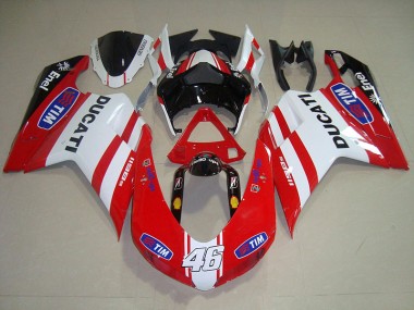 2007-2014 Red White Tim 46 Ducati 1098 Motorcycle Fairing Kit Canada