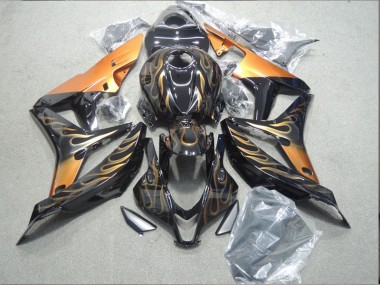 2004-2005 Black Gold Flame Honda CBR1000RR Bike Fairings Canada