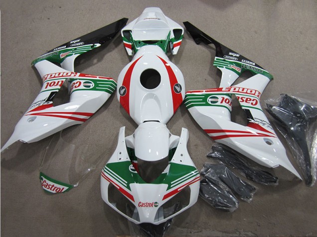 2006-2007 White Green Red Castrol Honda CBR1000RR Motorcycle Fairings Kit Canada 2006-2007 White Green Red Castrol Honda CBR1000RR Motorcycle Fairings Kit Canada