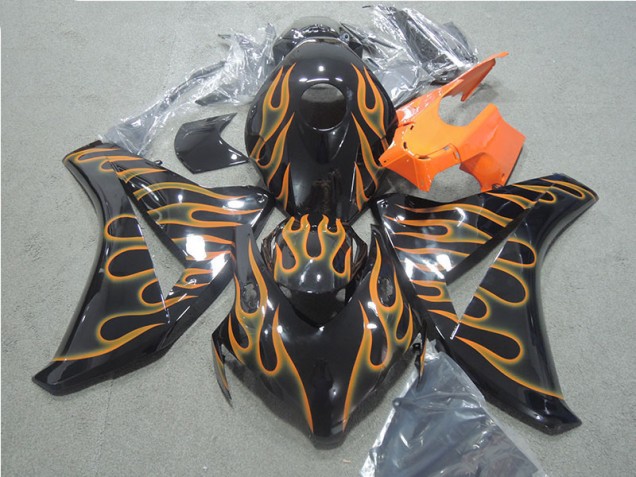 2008-2011 Black Orange Flame Honda CBR1000RR Motorcycle Fairings Kit Canada 2008-2011 Black Orange Flame Honda CBR1000RR Motorcycle Fairings Kit Canada