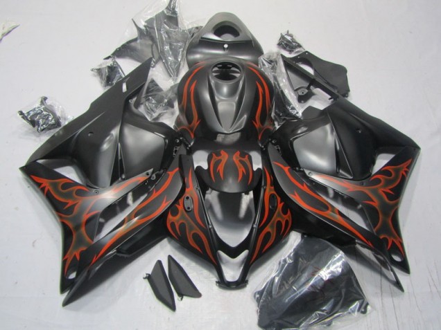 2009-2012 Black Orange Flame Honda CBR600RR Motorcylce Fairings Canada