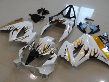 2002-2013 White Gold Flame Honda VFR800 Bike Fairings Canada