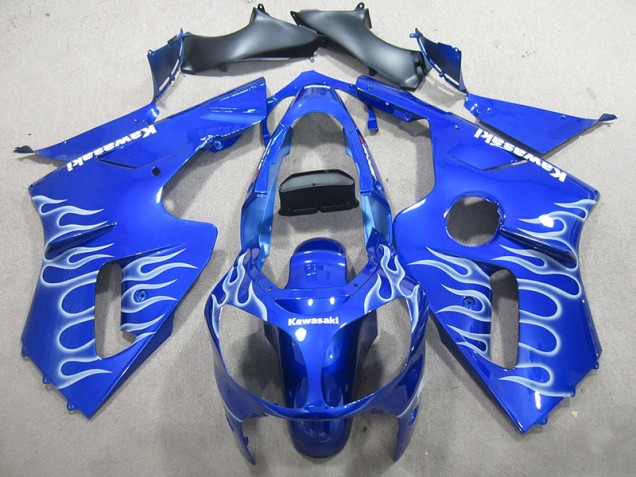 2002-2006 Blue White Flame Kawasaki ZX12R Motorbike Fairing Kits Canada 2002-2006 Blue White Flame Kawasaki ZX12R Motorbike Fairing Kits Canada