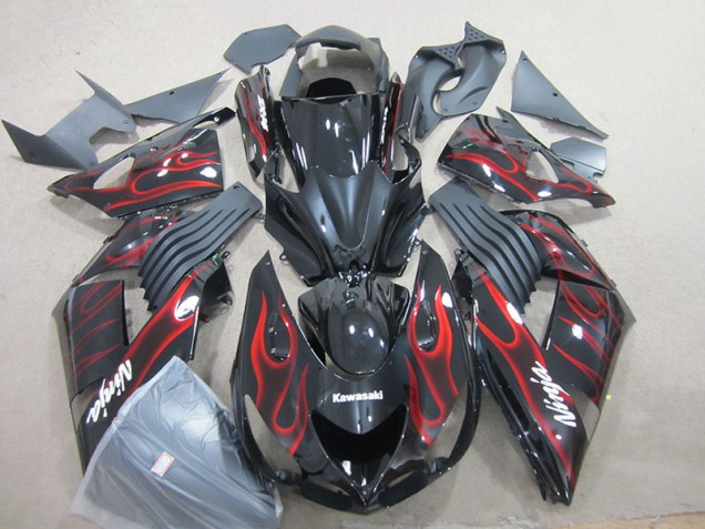 2006-2011 Black Red Flame Ninja Kawasaki ZX14R ZZR1400 Motorcyle Fairings Canada 2006-2011 Black Red Flame Ninja Kawasaki ZX14R ZZR1400 Motorcyle Fairings Canada