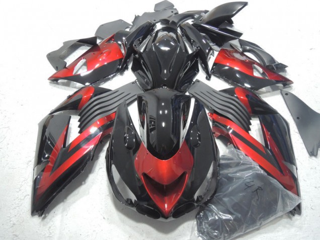 2006-2011 Black Red Kawasaki ZX14R ZZR1400 Motorcycle Fairings Kit Canada 2006-2011 Black Red Kawasaki ZX14R ZZR1400 Motorcycle Fairings Kit Canada