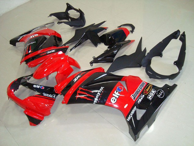 2008-2012 Black Red Monster Kawasaki ZX250R Bike Fairings Canada 2008-2012 Black Red Monster Kawasaki ZX250R Bike Fairings Canada