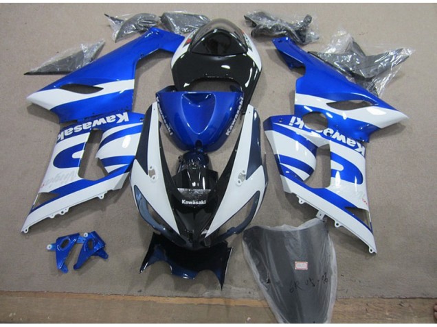 2005-2006 Blue White Kawasaki ZX6R Motorcycle Replacement Fairings Canada