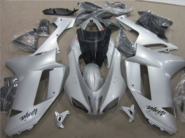 2007-2008 Silver Kawasaki ZX6R Bike Fairing Canada