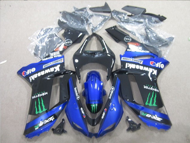 2007-2008 Black Blue Green Monster Kawasaki ZX6R Motorcyle Fairings Canada