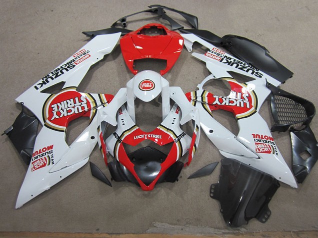 2005-2006 White Lucky Strike Red Motul Suzuki GSXR1000 Motorcycle Fairings Canada