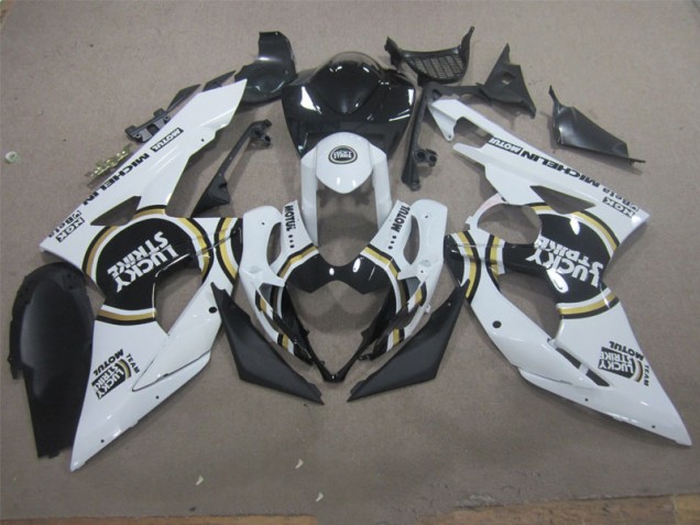 2005-2006 White Lucky Strike Black Motul Suzuki GSXR1000 Motorcycle Fairing Kit Canada 2005-2006 White Lucky Strike Black Motul Suzuki GSXR1000 Motorcycle Fairing Kit Canada