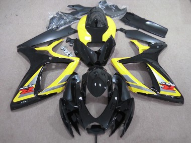 2006-2007 Black Yellow Suzuki GSXR600 Motor Fairings Canada