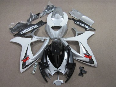 2006-2007 Black White Suzuki GSXR600 Motorcycle Fairing Kit Canada