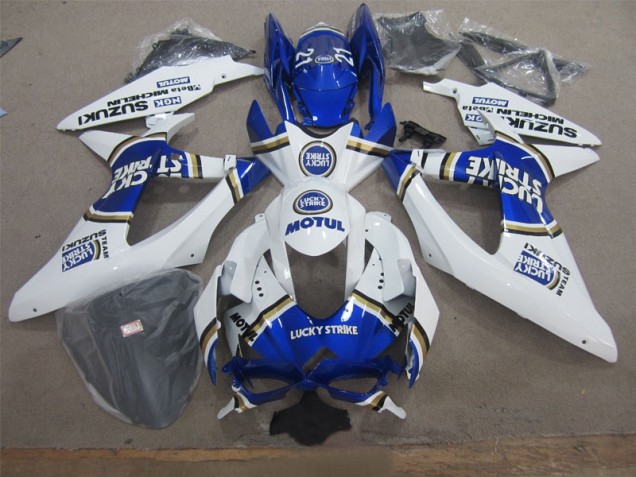 2008-2010 White Lucky Strike Blue Motul Suzuki GSXR600 Motor Fairings Canada 2008-2010 White Lucky Strike Blue Motul Suzuki GSXR600 Motor Fairings Canada