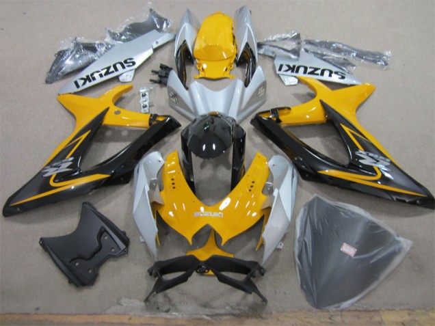 2008-2010 Yellow White Black Suzuki GSXR600 Motorcycle Fairing Kits Canada 2008-2010 Yellow White Black Suzuki GSXR600 Motorcycle Fairing Kits Canada