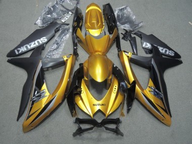2008-2010 Black Gold Suzuki GSXR600 Motor Bike Fairings Canada