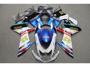 2011-2021 Blue White Red Rockstar 22 Suzuki GSXR600 Bike Fairing Kit Canada