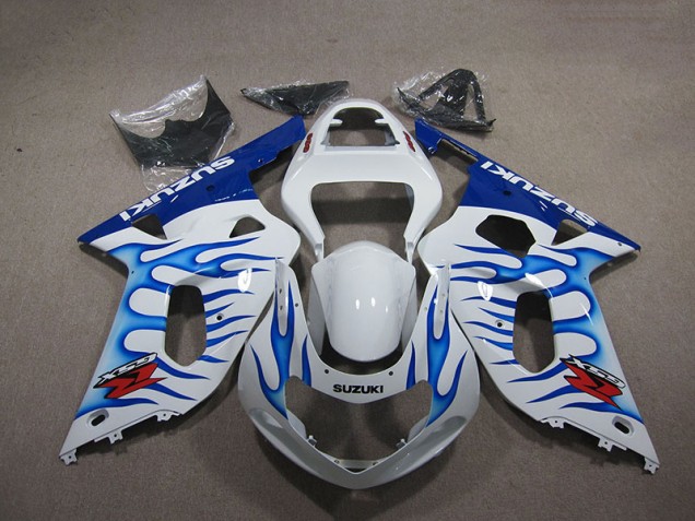 2001-2003 White Blue Flame Suzuki GSXR750 Motorbike Fairings Canada