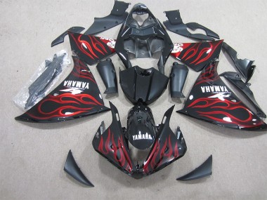 2009-2011 Black Red Flame White Decal Yamaha YZF R1 Motorbike Fairings Canada