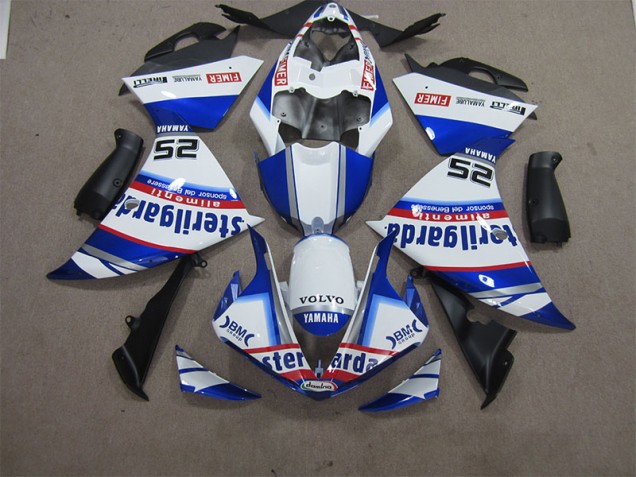 2012-2014 White Blue Volvo Sterilgarda 25 Yamaha YZF R1 Motorcycle Fairings Kit Canada