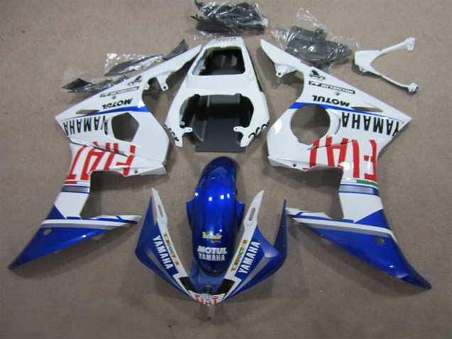 2003-2005 White Blue Motul Fiat Yamaha YZF R6 Motorcycle Fairings Kits Canada 2003-2005 White Blue Motul Fiat Yamaha YZF R6 Motorcycle Fairings Kits Canada
