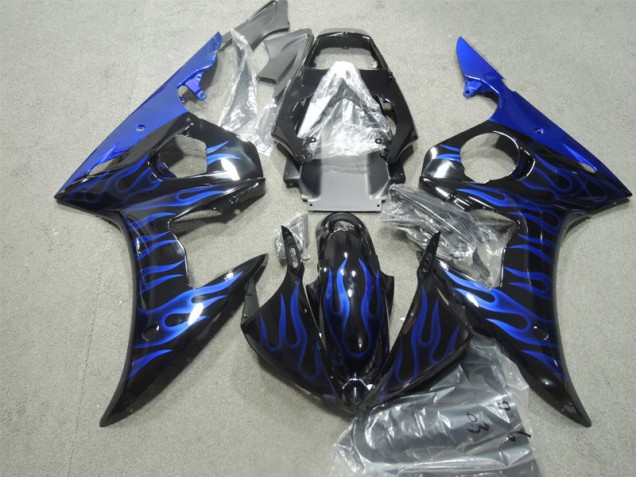 2003-2005 Black Blue Flame Yamaha YZF R6 Bike Fairings Canada 2003-2005 Black Blue Flame Yamaha YZF R6 Bike Fairings Canada