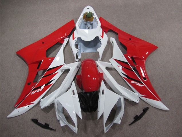 2006-2007 Red White Yamaha YZF R6 Motorcycle Replacement Fairings Canada 2006-2007 Red White Yamaha YZF R6 Motorcycle Replacement Fairings Canada